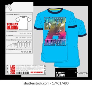 T-Shirt Design. Print Design. College. Varsity T-Shirt. Gradient Color Print.Vector.