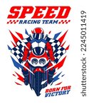 T-shirt Design of Racing Motorcycle Concept