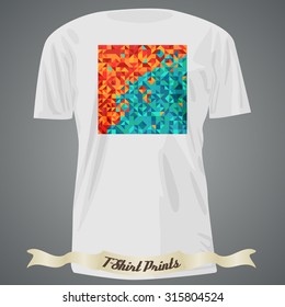 T-shirt design with rectangle with triangle pattern 