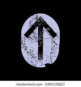 T-shirt design of the runic letter called Tiwaz carved in stone. Ancient alphabet to tell the future.