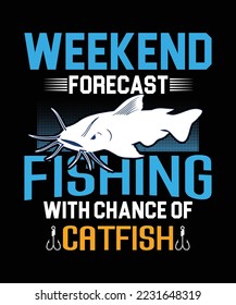 T-shirt design samples with illustration of a fish and a fishing rod