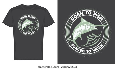 T-shirt design samples with illustration of a fish