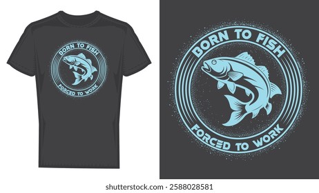 T-shirt design samples with illustration of a fish