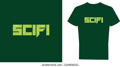 T-shirt design scifi, Dark Green, Ready to print