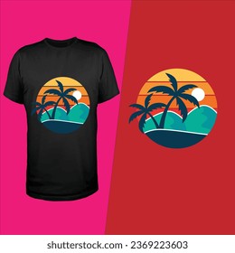 T-Shirt Design of Sea Beach