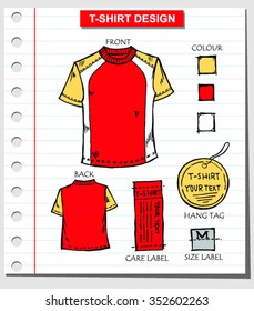 T-Shirt Design ,  sketch of concept t-shirt design, vector illustration