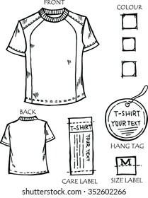 T-Shirt Design ,  sketch of concept t-shirt design, vector illustration