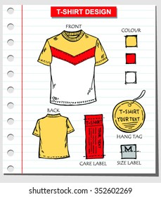 T-Shirt Design ,  sketch of concept t-shirt design, vector illustration