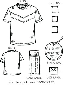 T-Shirt Design ,  sketch of concept t-shirt design, vector illustration