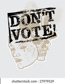 Tshirt design with skull and mask