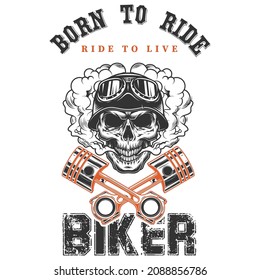 T-shirt design with skull and slogan. Vintage typography for tee print with slogan stay wild and free.