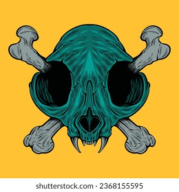 tshirt design skull at vector illustrations