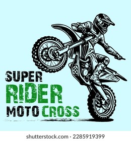 Tshirt design slogan typography super rider motocross 