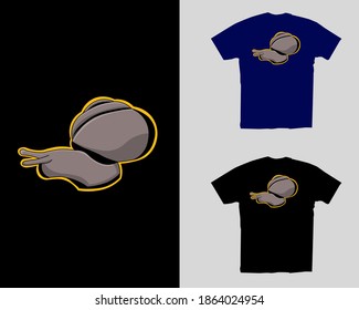 T-shirt design with snail illustration vector