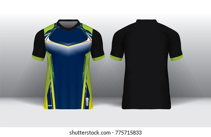 Tshirt Design Sport Jersey Green Blue Stock Vector (Royalty Free ...