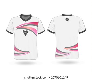 T-shirt design sport with polygonal stripe and logo Template for design on white background. Vector illustration eps 10.