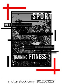 t-shirt design sports athletic fitness wear on white background