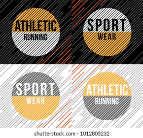 t-shirt design sports athletic fitness wear on white and black background