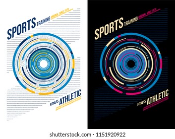 t-shirt design sports athletic training wear on black and white background