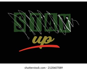 Diseño de camisetas con lema de permanencia, ilustración vectorial elemento artístico arte retro, nunca rendirse, ropa auténtica nueva, brooklyn, ciudad de nueva york, nueva colección.