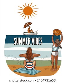 T-Shirt Design, Summer Design, Beach Design, Vector Art, Graphic T-Shirt.Colorful T-Shirt, Typography T-Shirt, Digital Print.
