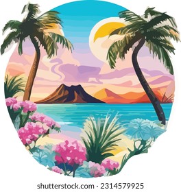 diseño de camisetas de la isla de playa limpia de verano