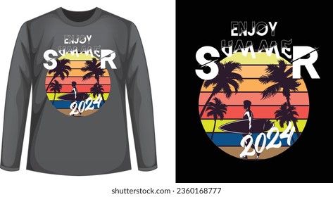 t-shirt design for summer enjoy 2024