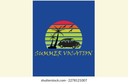 T-shirt design for summer vocation vector arts