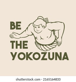 Tshirt design of the sumo champion athlete 