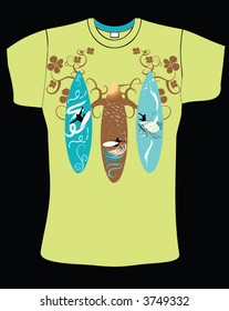  t-shirt design with surfboard