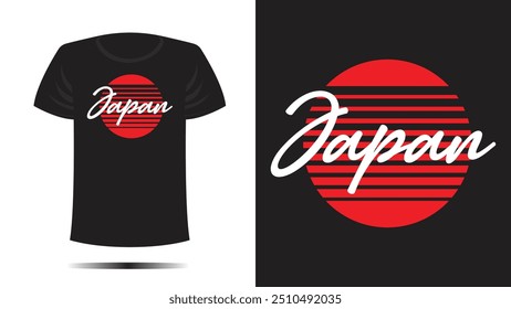 Tshirt design. T shirt japan print., Vector template in shape lettering and typography cool unique fashion style circle dimention