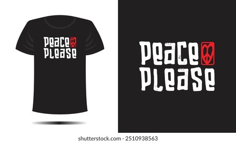 Design de camiseta. Impressão do amor da camisa T. Paz de modelo vetorial, por favor, letras e tipografia 