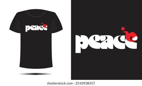 Tshirt design. T shirt peace bird print. Vector template  lettering and typography 
