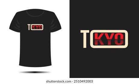 Tshirt design. T shirt tokyo print., Vector template in shape lettering and typography cool unique style fashion