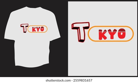 T-shirt design. T shirt tokyo print., Vector template in shape lettering and typography cool unique style