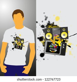 T-shirt design, Television Vs. Ghettoblaster