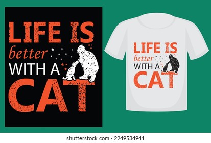 t-shirt design template design cat and man