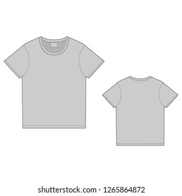 Plantilla de diseño de pantalones T. Vector frontal y posterior. Esbozo técnico unisex t pantalones