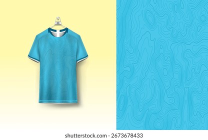 T-shirt Design Template, T-shirt Mockup Abstract Grunge Sport Jersey Design Para Críquete, Futebol Futebol, Corrida, Esportes, Corrida Futebol Jersey. Visão frontal uniforme
