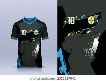 t-shirt design template, Motorcycle racing jersey mockup. uniform front  view. Vector