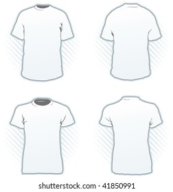 T-shirt Design Template Set Including Male And Female, Front And Back View - Look At The Portfolio For Other Sets