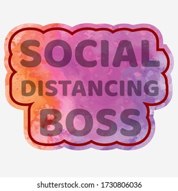 T-shirt design template for social distancing and all introverts that likes to keep distance before it was cool. Print on textile or stickers. Creative funny and anti-social sarcastic art.