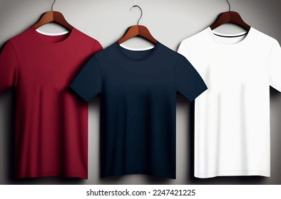 T-shirt design templates. Blank t-shirt template with empty space for design. Vector.