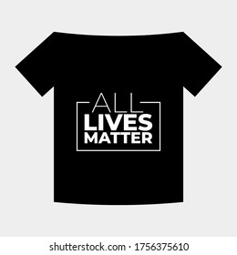 T-shirt design with the text All Lives Matter