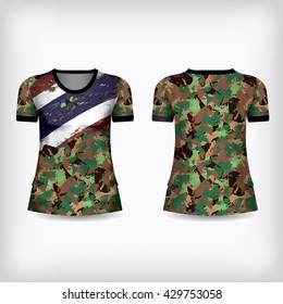 T-shirt design thailand flag and military full