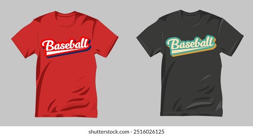 t-shirt design that says baseball, simple, elegant, baseball sport