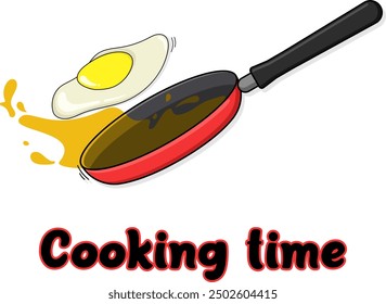 T-shirt design with the theme of cooking eggs, eps 10, editable.