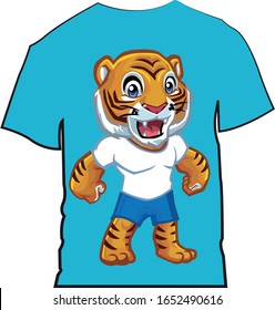 Diseño de pantalones T, pantalones T del tigre, tigre, pantalones T azul, pantalones vectorial t