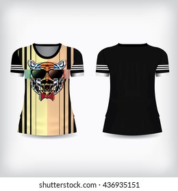 Tshirt Design tiger vector hipster