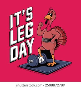 A T-shirt design vector art turkey leg day illustration 